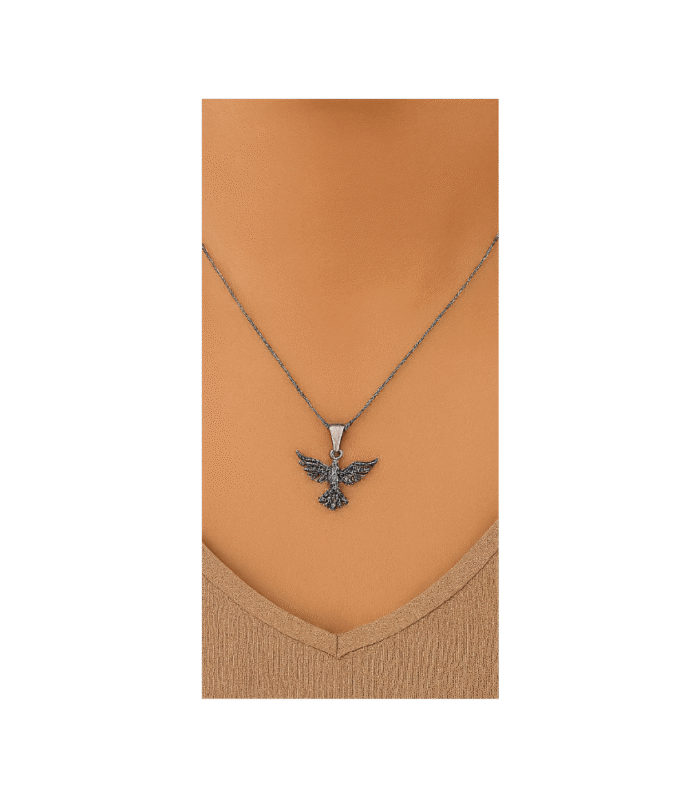 Gümüş Anka Kuşu Kolye