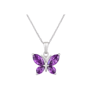 Mor Zirkon Tasli Kelebek Kolye