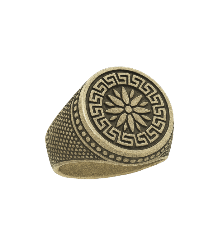 Grek Desenli Erkek Yüzük