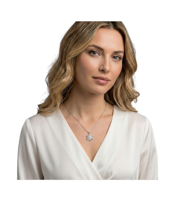 925 Ayar Gümüş Markiz Kesim Kırçiçeği Kolye 1