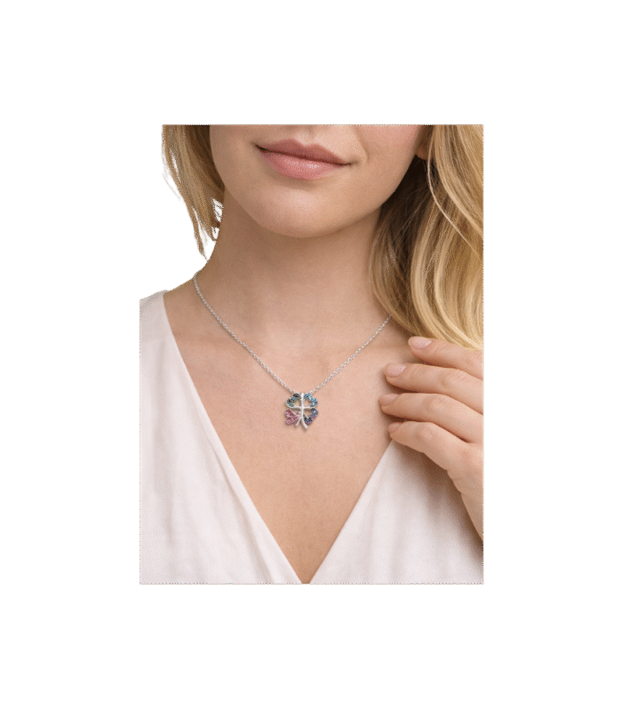 Firuze Taşlı Şans Yoncası Kolye