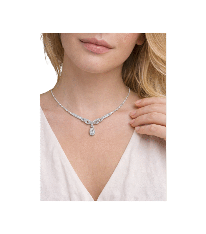 Gümüş Baget Kesim Zirkonyum Gerdanlık