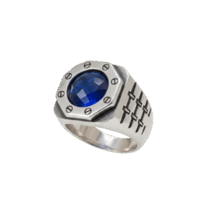 Mavi Safir Taşlı Erkek Yüzük