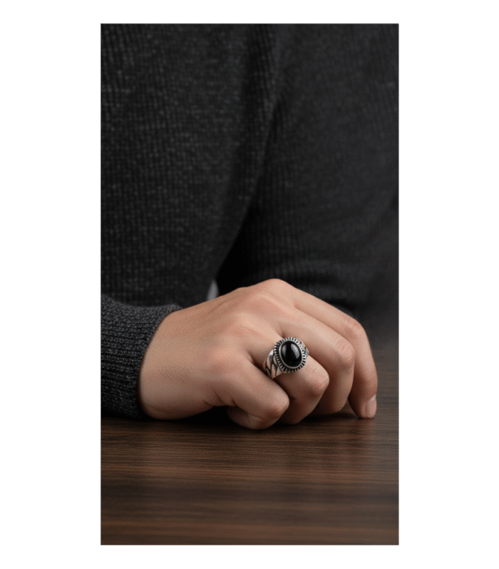 Oniks Doğaltaşlı Tasarım Yüzük