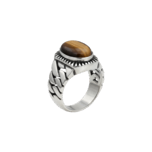 Oval Kaplangözü Taşlı Tasarım Yüzük