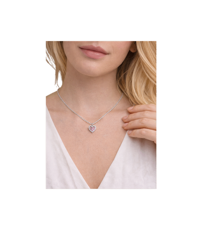 Pembe Kuvars Kalp Tasarım Kolye