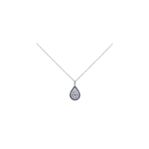 Zirkon Taşlı Damla Nazar Tasarım Kolye 