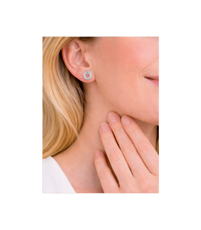 Zirkonyum Taşlı Damlalı Düğme Küpe