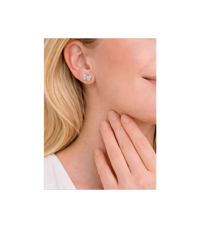 Zirkonyum Taşlı Kelebek Çivi Küpe