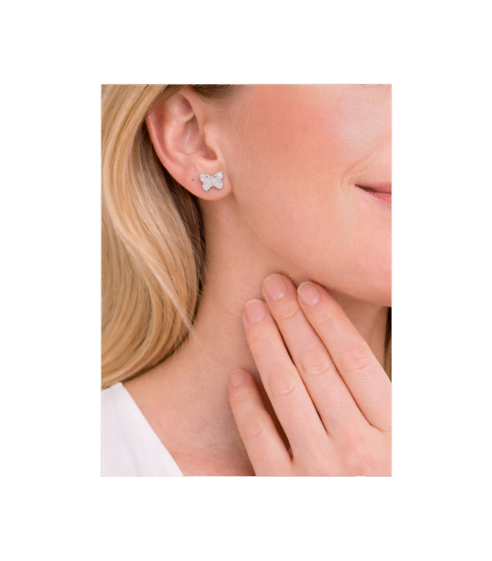 Zirkonyum Taşlı Kelebek Küpe