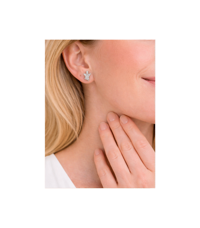 Zirkonyum Taşlı Melek Çivi Küpe